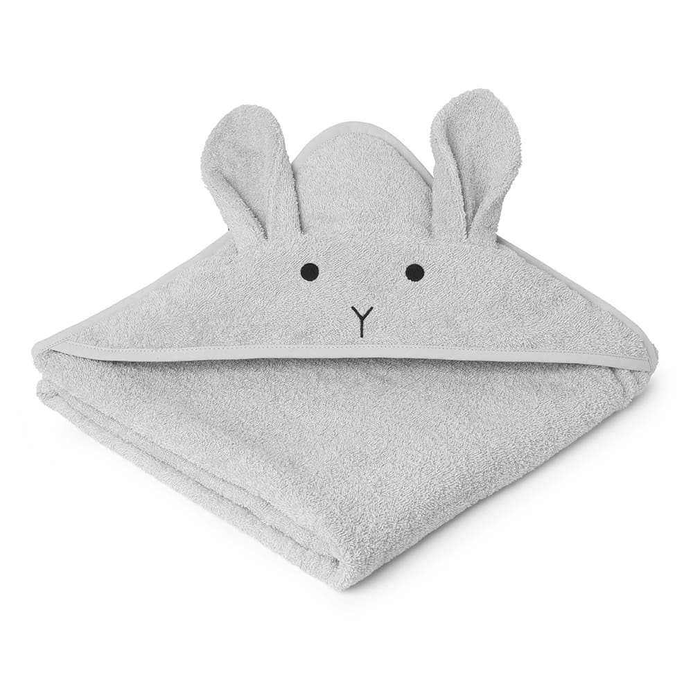 Cape de bain 70x70cm en coton lapin gris - Liewood - 30€