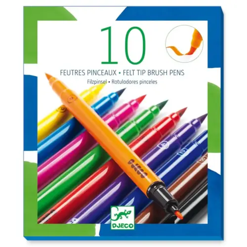 10 feutres pinceaux couleurs classiques