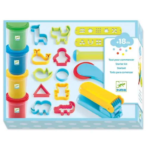 4 pots de pâte à modeler + 21 outils