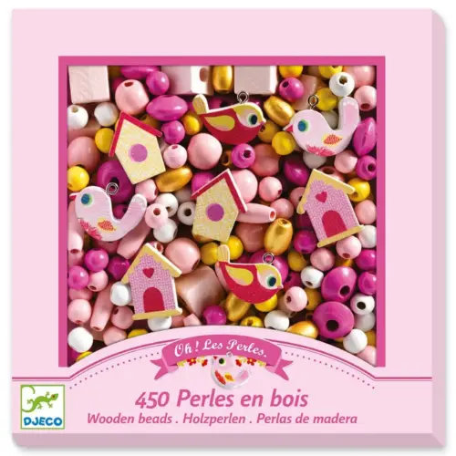 450 perles en bois oiseaux