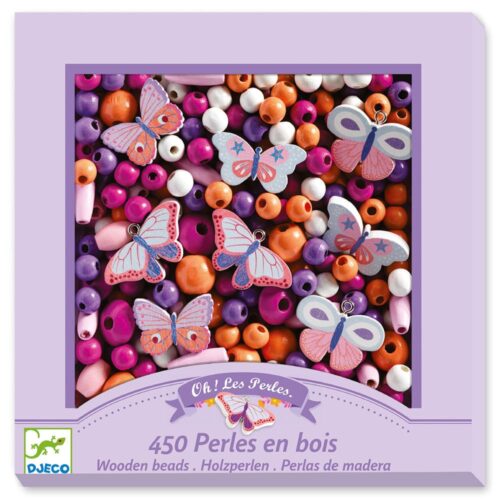 450 perles en bois papillons - DJECO