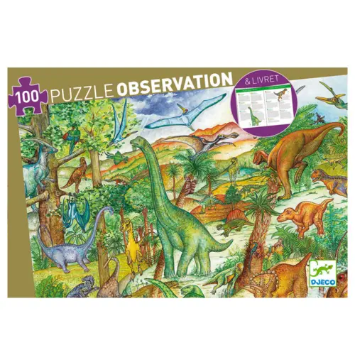 Puzzle d'observation 100 pièces dinosaures