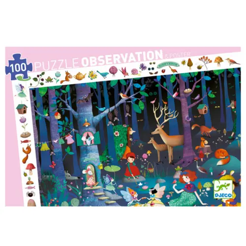 Puzzle d'observation 100 pièces la forêt enchantée