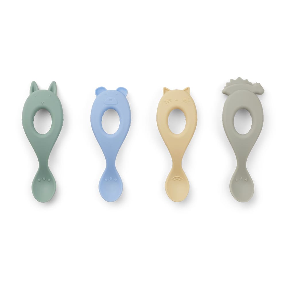 Set de 4 cuillères en silicone peppermint multi mix - Liewood - 20€