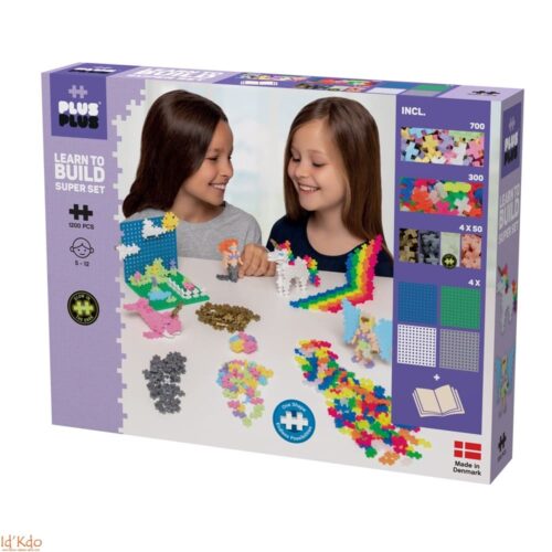 Kit d&eacute;couverte m&eacute;ga 1200 pi&egrave;ces pastel - PLUS PLUS