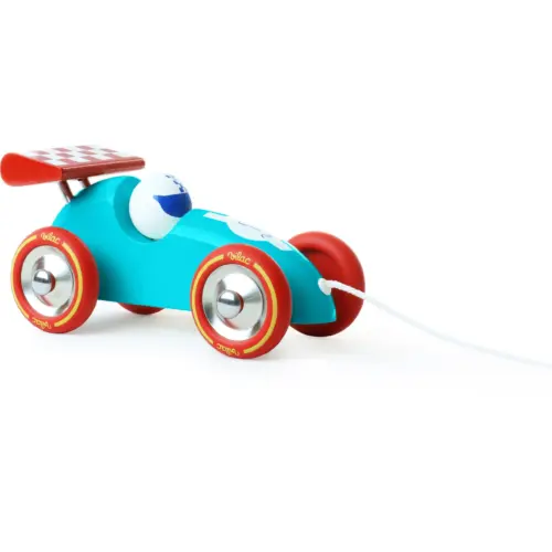Voiture de course à trainer turquoise-rouge