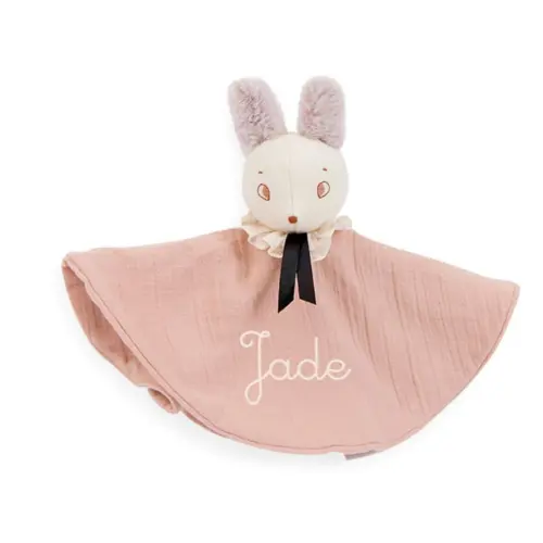 Doudou lange Brume rose à broder - Après la pluie
