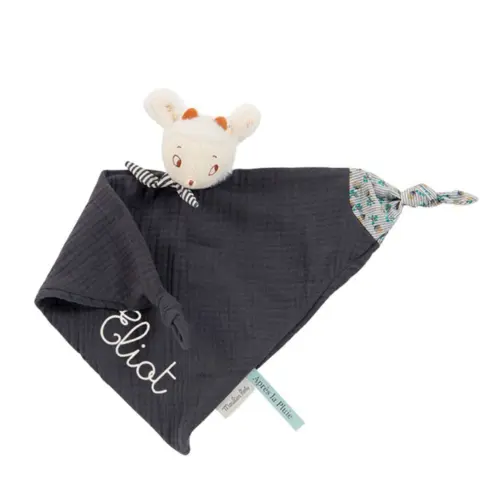 Doudou mouton gris à broder - Après la pluie