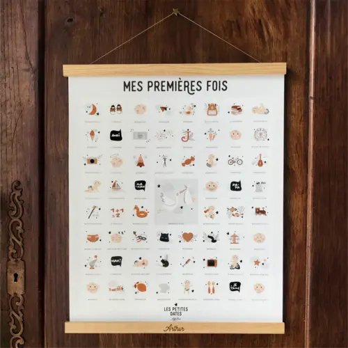 Affiche avec tampon et encre Mes premières fois - Peau claire