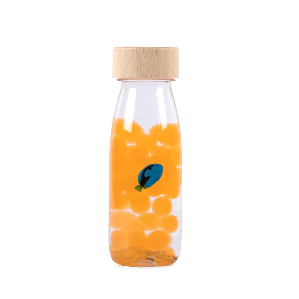Bouteille sensorielle sonore poisson orange