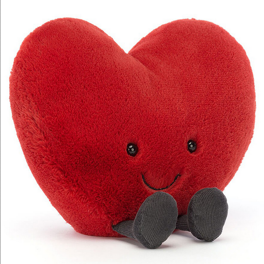 Peluche amuseable red heart large