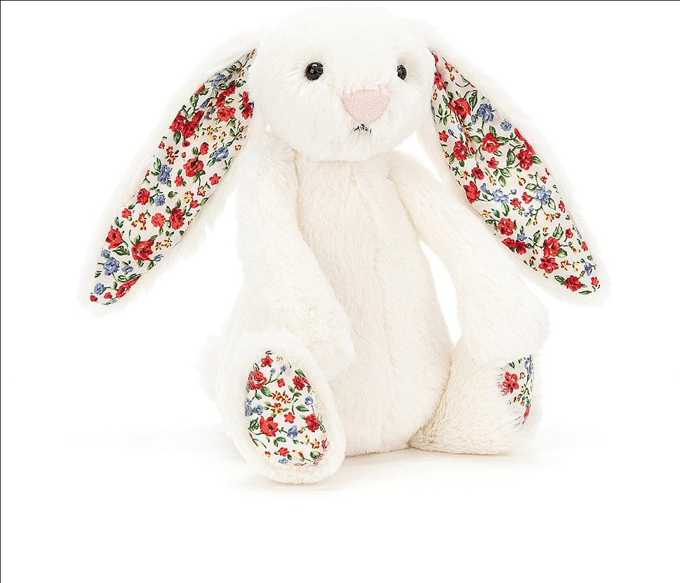 Peluche small cream blossom bunny