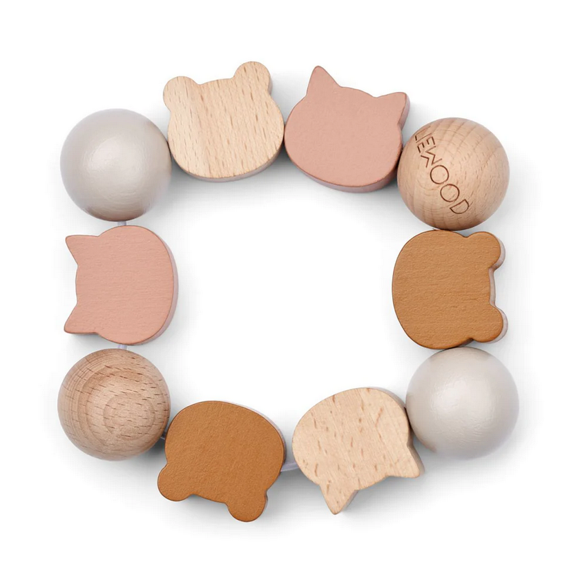 Hochet en bois allie tuscany rose mix