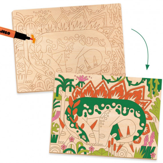 Coloriage sur bois Dino World – Image 2