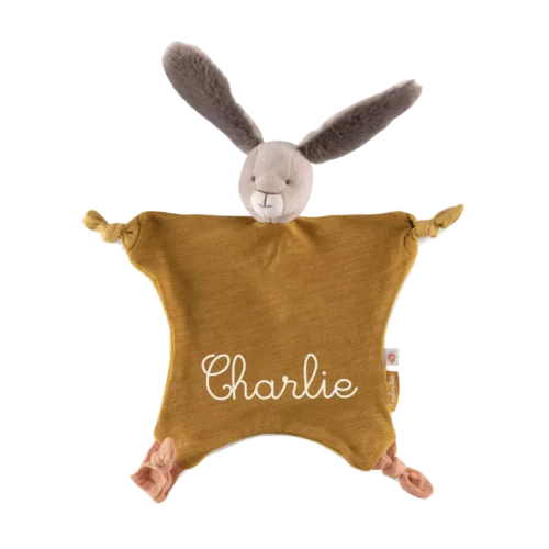 Doudou Lapin Ocre à broder - Les trois Lapins - MOULIN ROTY