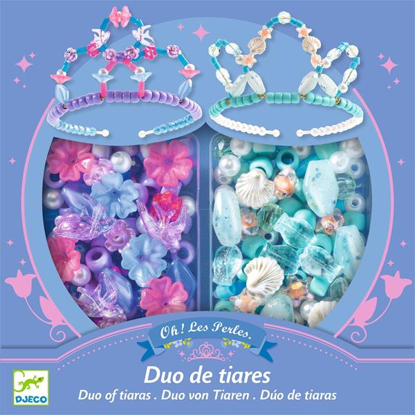 Duo de Tiares perles bleu