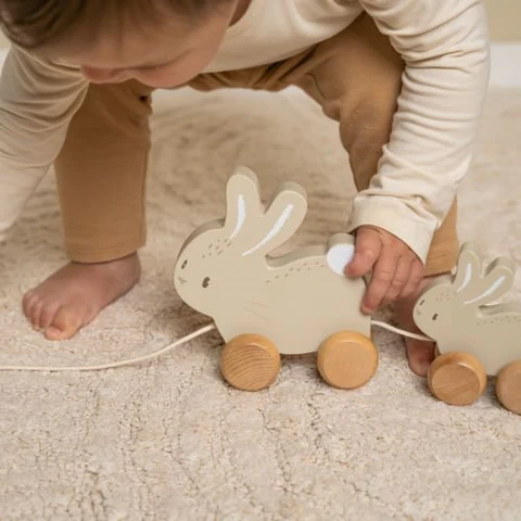 Jouet à Tirer lapin et bébé lapin – Image 3