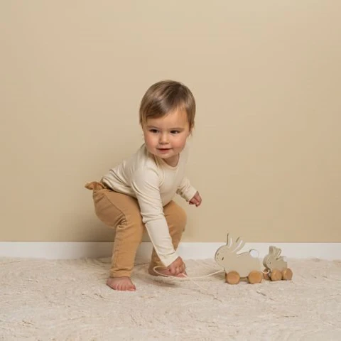 Jouet à Tirer lapin et bébé lapin – Image 4