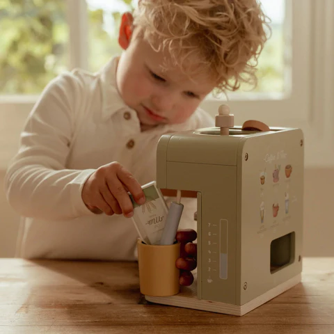 Machine a cafe en bois vert – Image 6