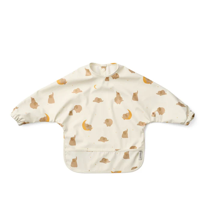 Bavoir manches longues elephant creme de la creme