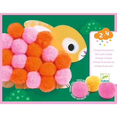 Collage de pompons Animaux et ronds pompons