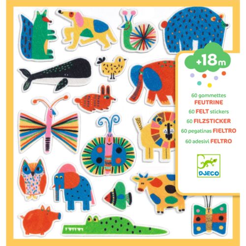 60 gommettes en feutrine Des animaux partout !
