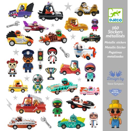 160 stickers Le monde des CRAZY MOTORS